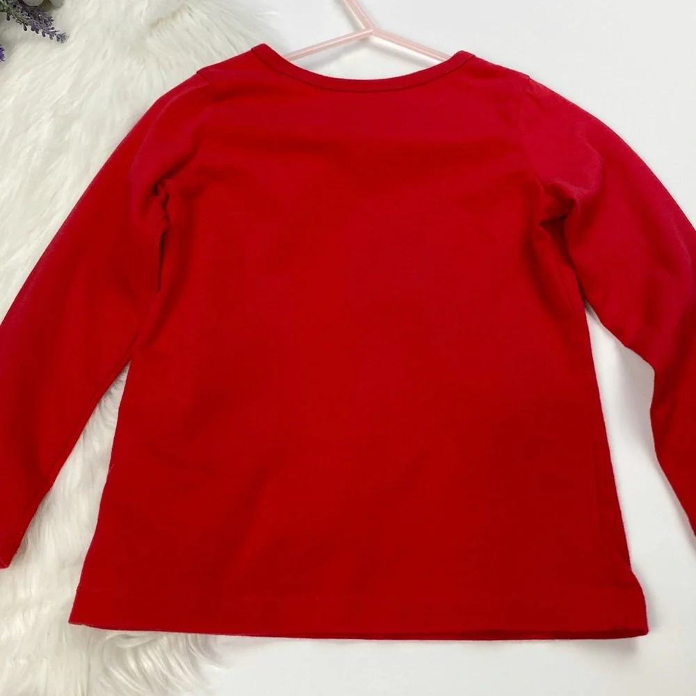 Carter's Girls Bow Embellished Long Sleeve Top Red